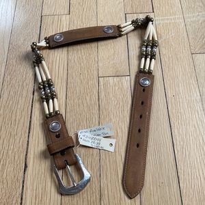 NWT Nocona Beaded and floral concho western belt